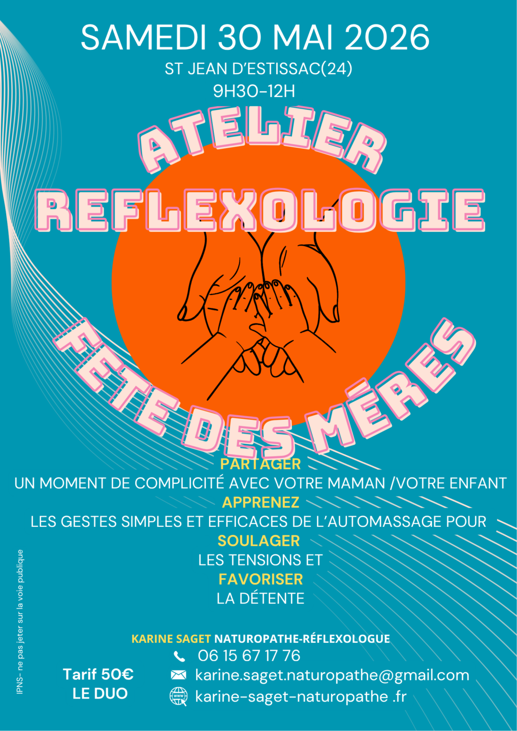 Atelier réflexologie Fête des Mères  Saint-Jean-d&rsquo;Estissac