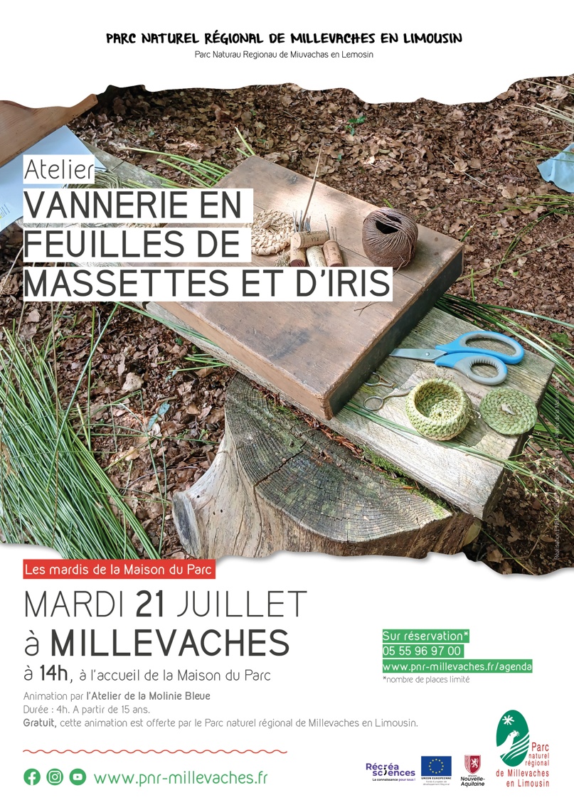 Atelier vannerie en feuilles de massettes et d'iris 7 route d'Aubusson Millevaches 2026-07-21