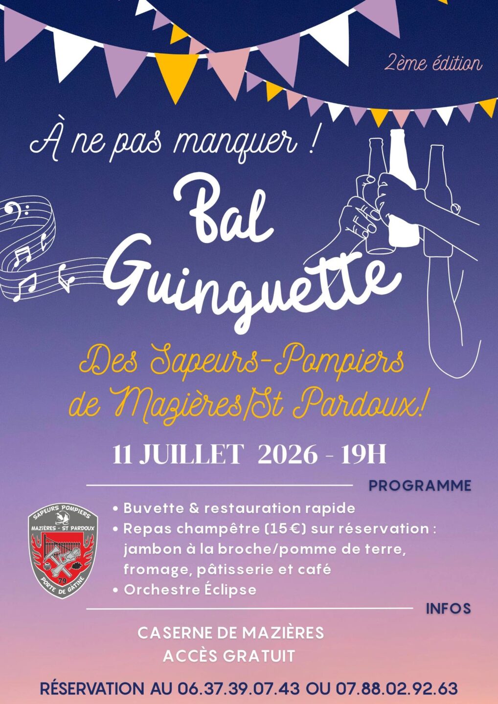 Bal guinguette des Sapeurs-pompiers Centre de Secours Mazières-en-Gâtine