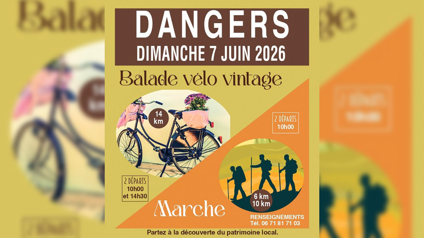 Balade à vélo vintage et marche Dangers