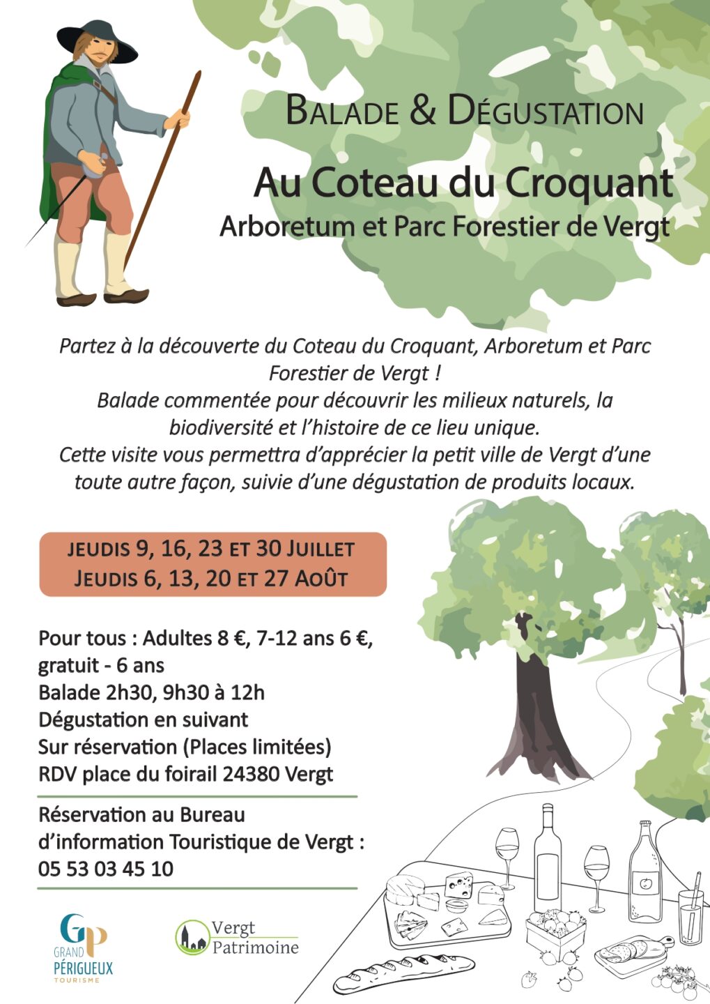 Balade & Dégustation Au Coteau du Croquant Arboretum et Parc Forestier de Vergt Place du Foirail Vergt 2026-08-27