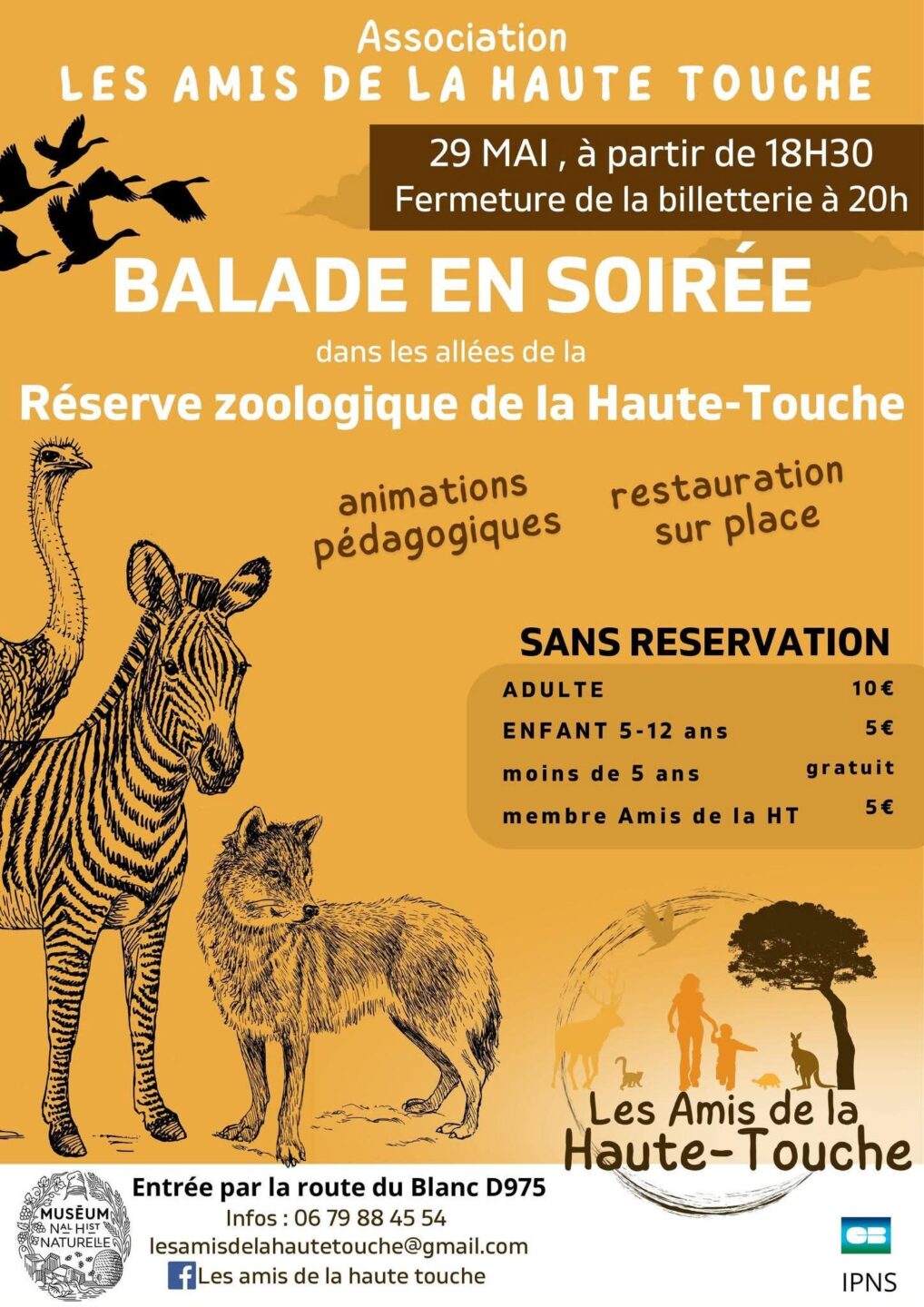 Balade en soirée Réserve zoologique de la Haute Touche Obterre 2026-05-29