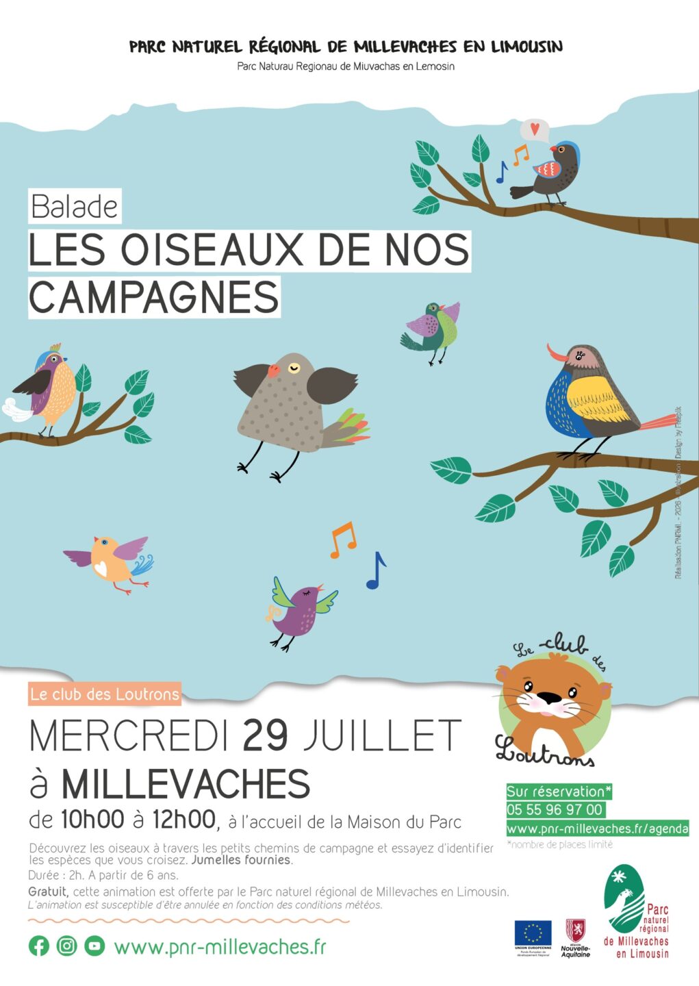 Balade les oiseaux de nos campagnes Maison du Parc Millevaches