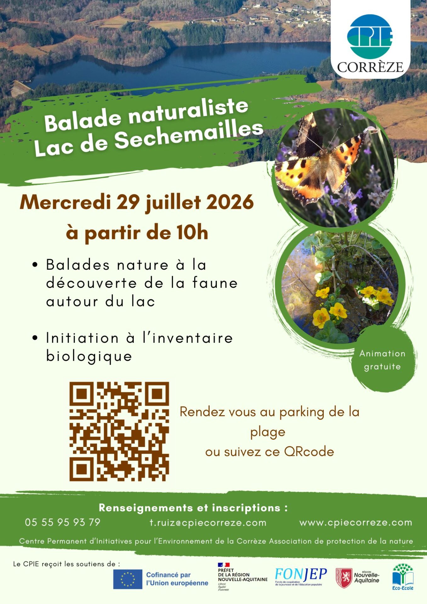 Balade naturaliste au lac de Séchemaille Ambrugeat