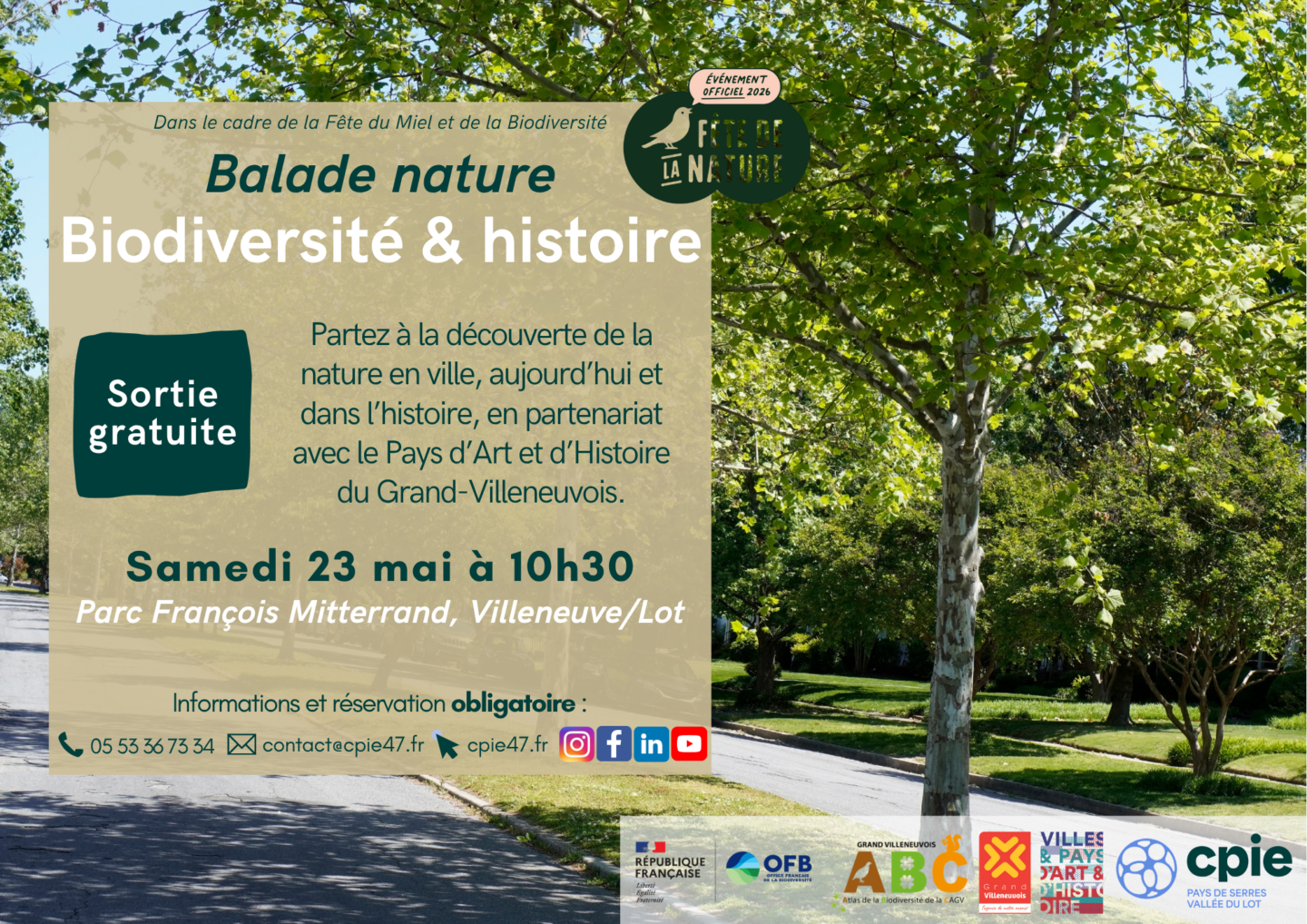 Balade nature entre biodiversité et histoire Parc François Mitterrand Villeneuve-sur-Lot