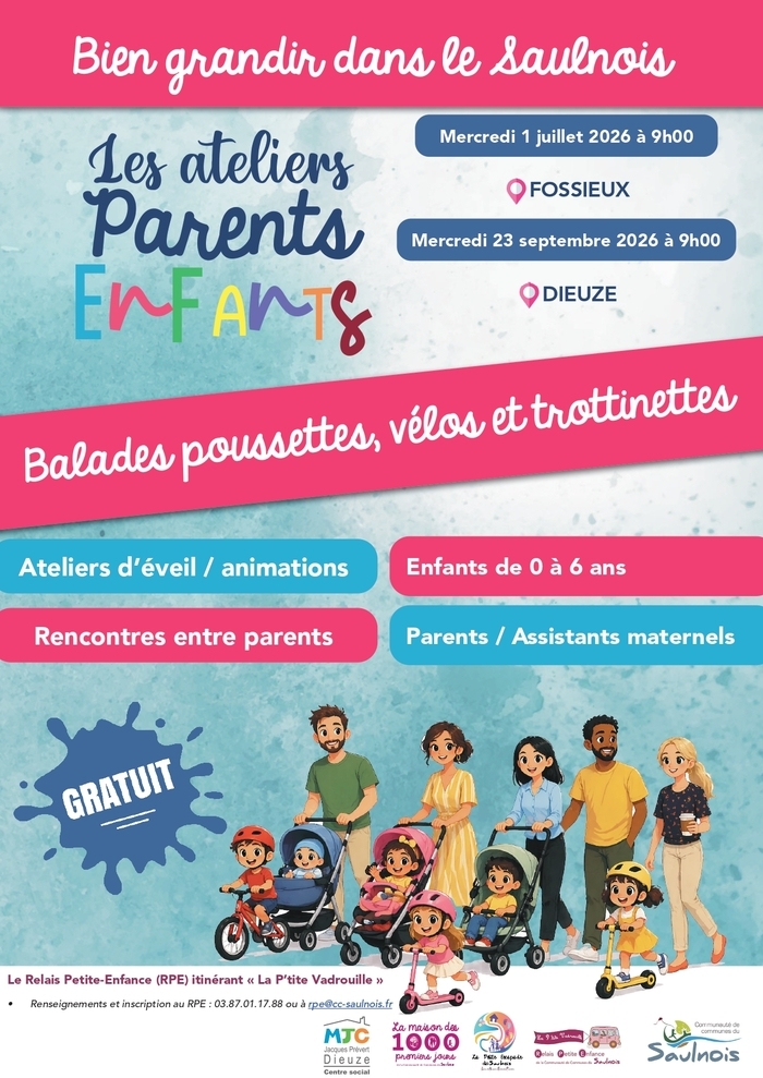 Balade Poussette – Vélo – Trottinettes, AIre de jeux, Fossieux