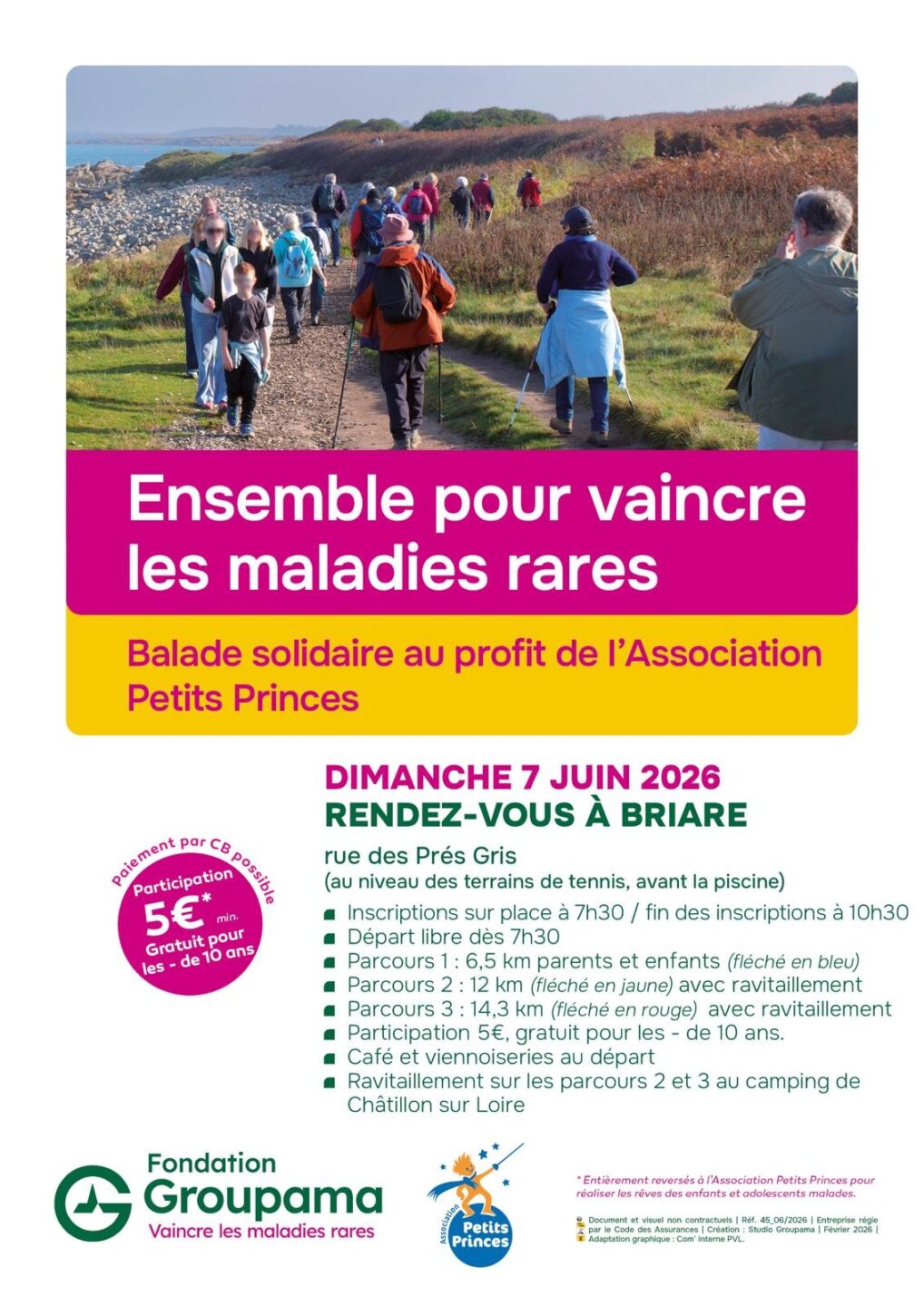 Balade solidaire Ensemble pour vaincre les maladies rares Rue des Prés Gris Briare 2026-06-07