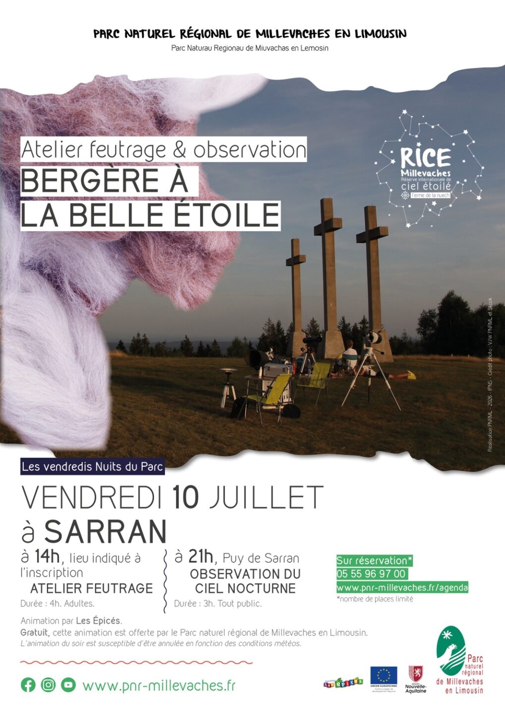 Bergère à la belle étoile observation du ciel étoilé Sarran