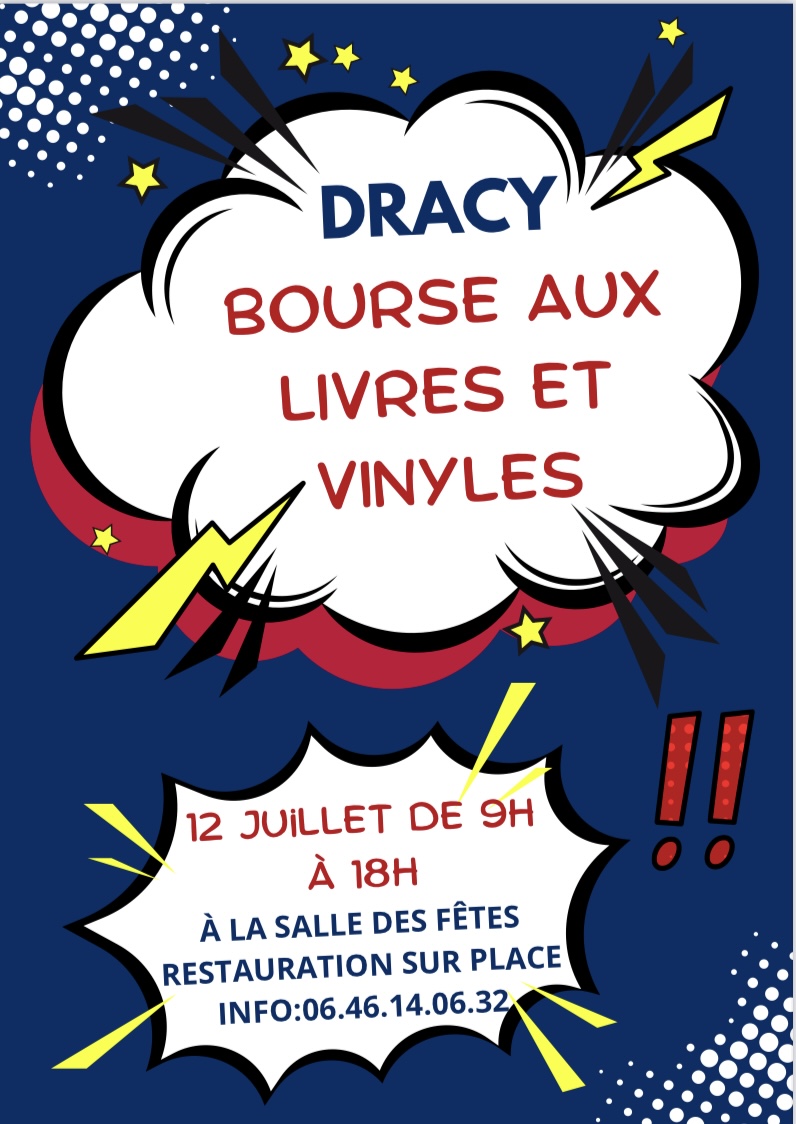 Bourse aux livres et vinyles Salle des fêtes et parking Dracy