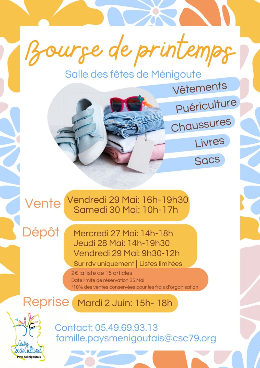 Bourse aux vêtements de printemps Salle des fêtes Ménigoute 2026-05-29