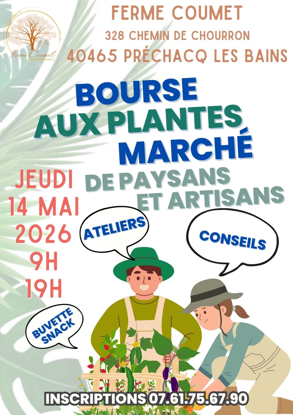Bourse et marché aux plantes ferme coumet Préchacq-les-Bains