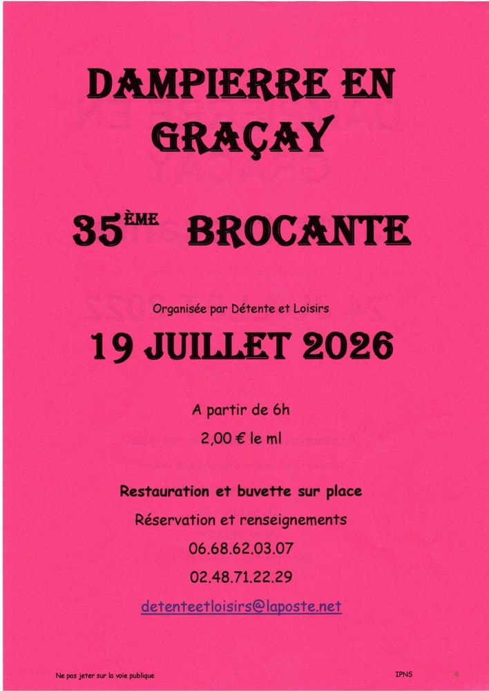 Brocante Dampierre-en-Graçay 2026-07-19
