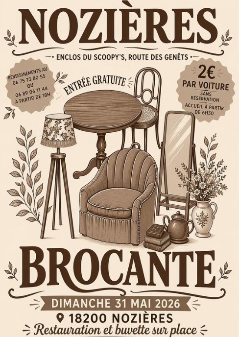 Brocante de Nozières Route des Genêts Nozières 2026-05-31
