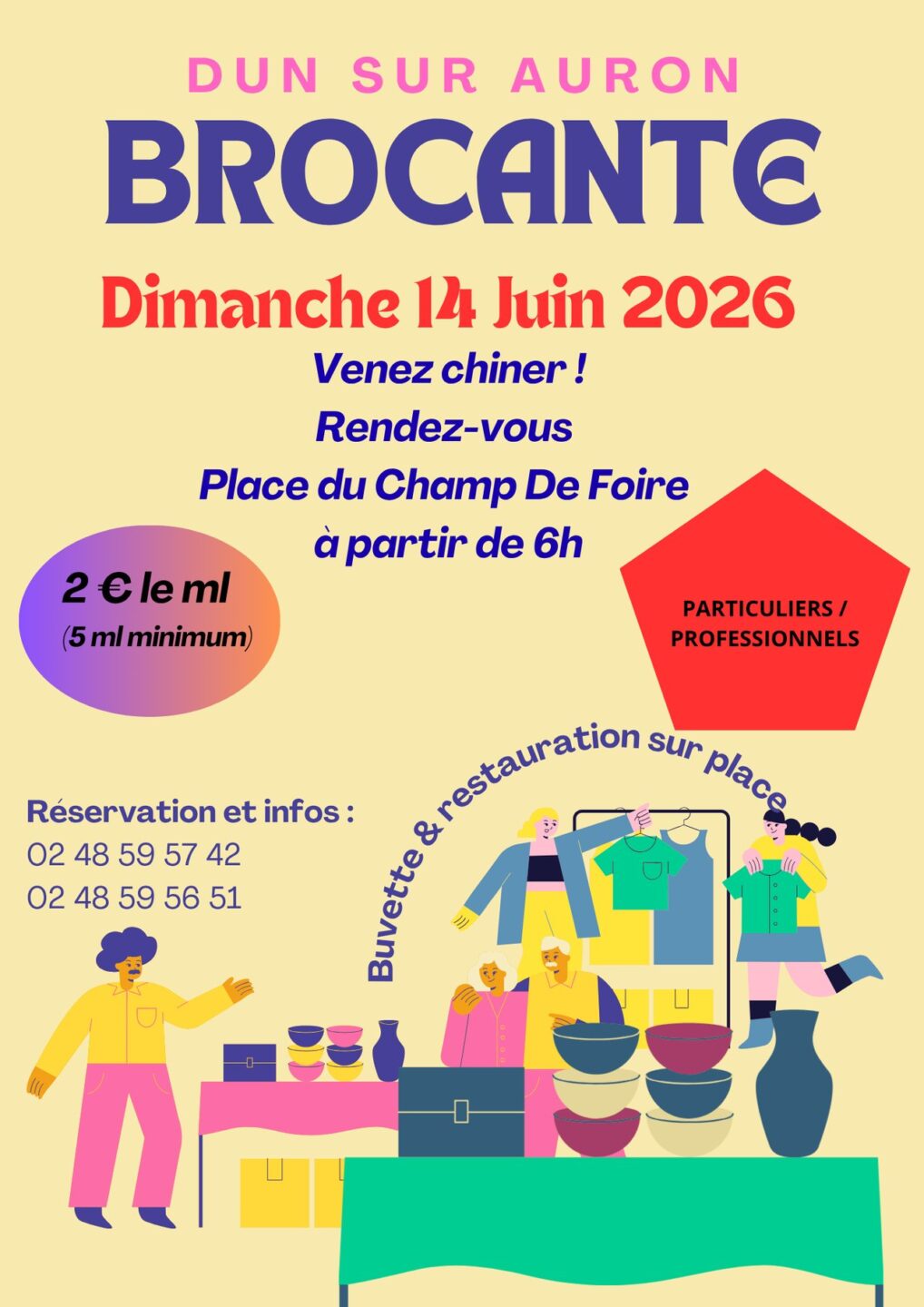 Brocante du champ de Foire Dun-sur-Auron 2026-06-14