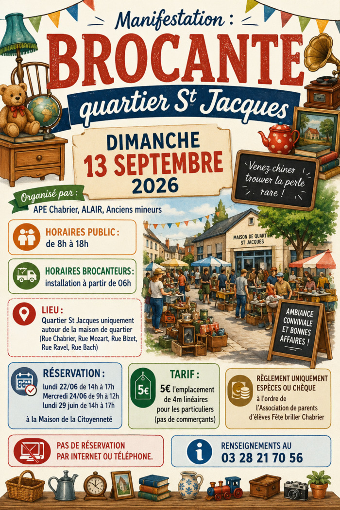 Brocante quartier Saint Jacques, Maison de la citoyenneté, Grande-Synthe