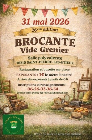 Brocante Vide-grenier St-Pierre-les-Etieux Saint-Pierre-les-Étieux 2026-05-31