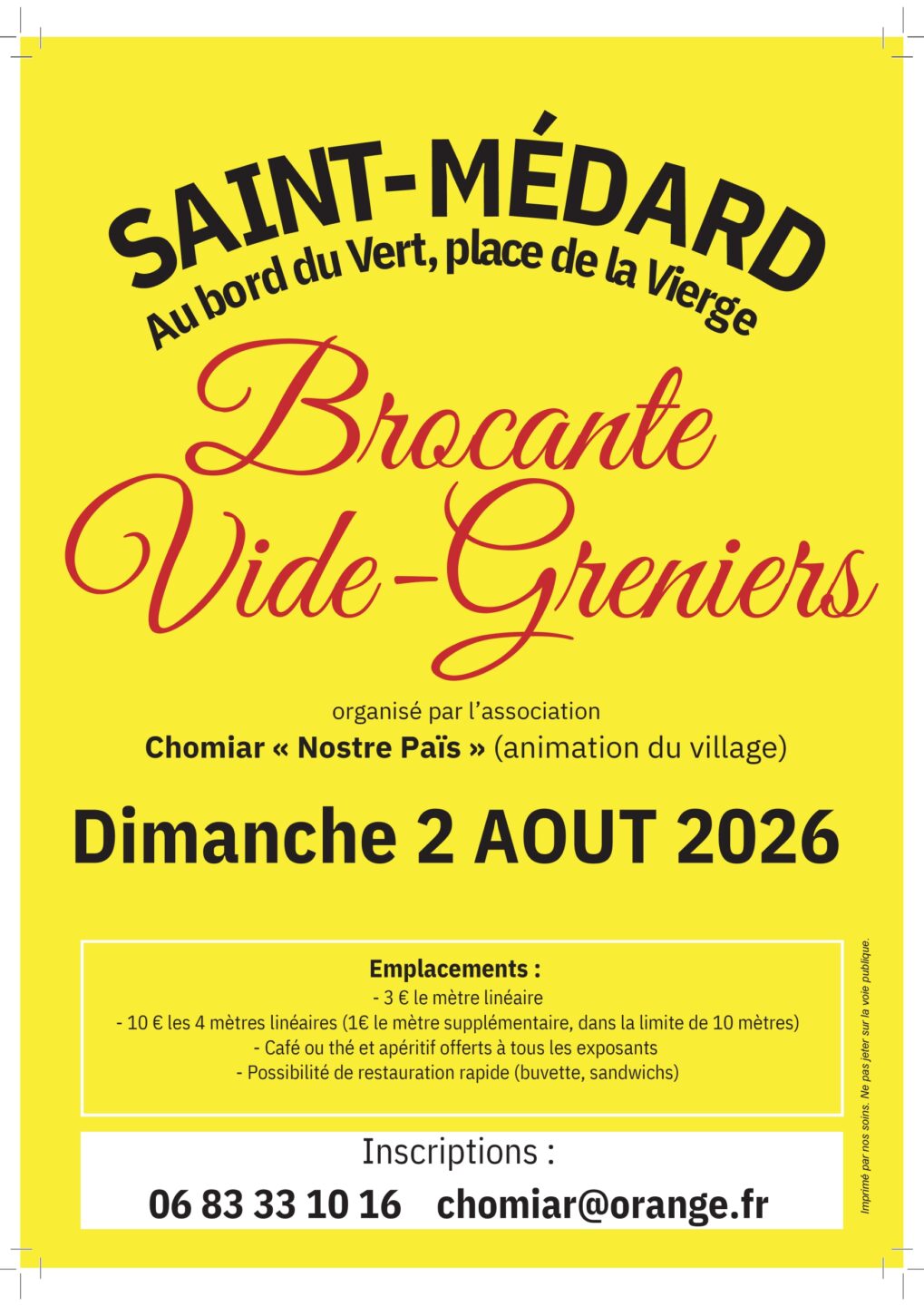 Brocante/Vide-greniers à Saint-Médard Saint-Médard