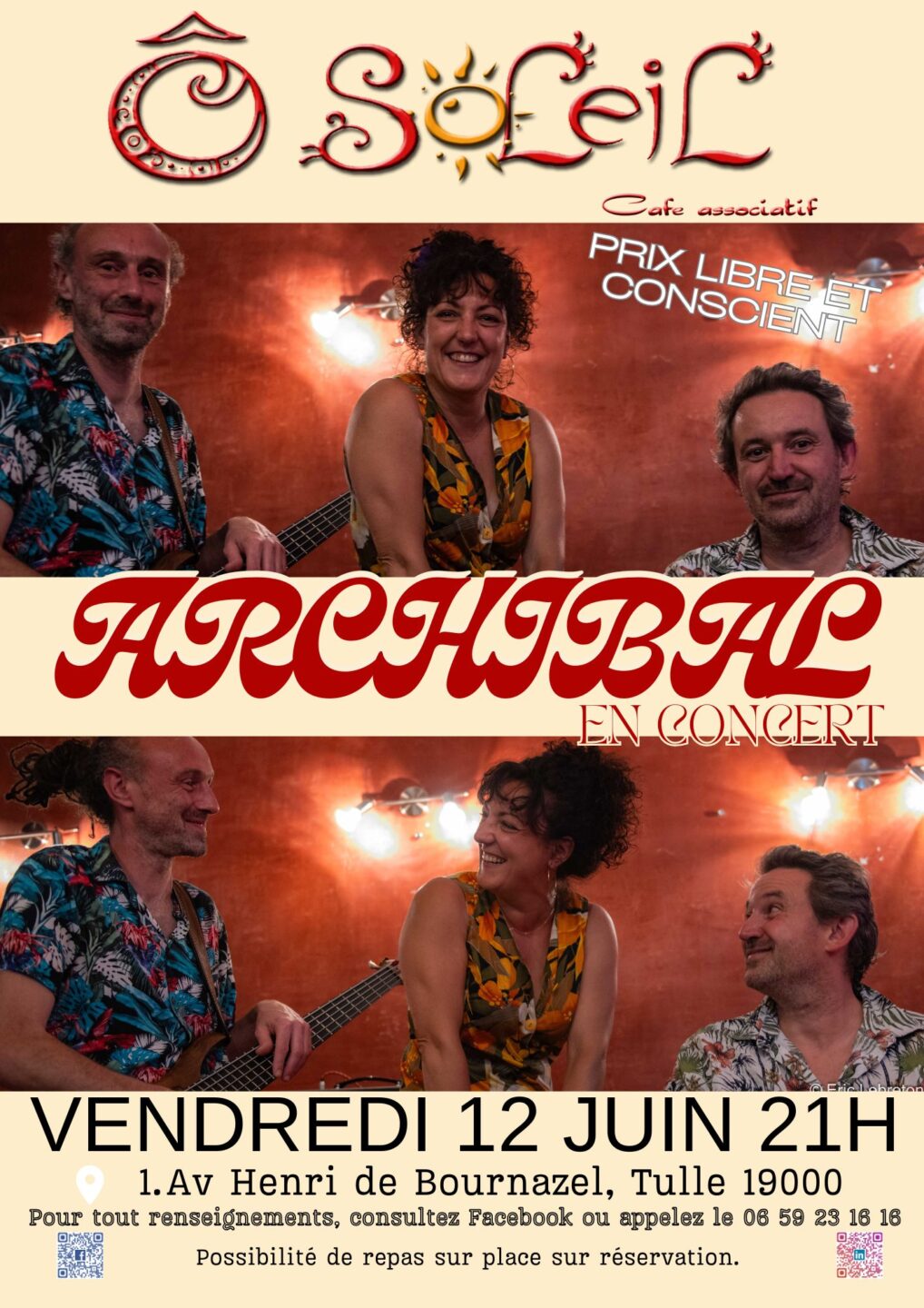 Café O Soleil Concert Archibal 1 avenue Henry de Bournazel Tulle 2026-06-12