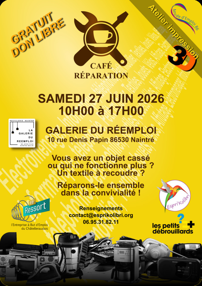 Café Réparation 10 rue Denis Papin Naintré 2026-06-27