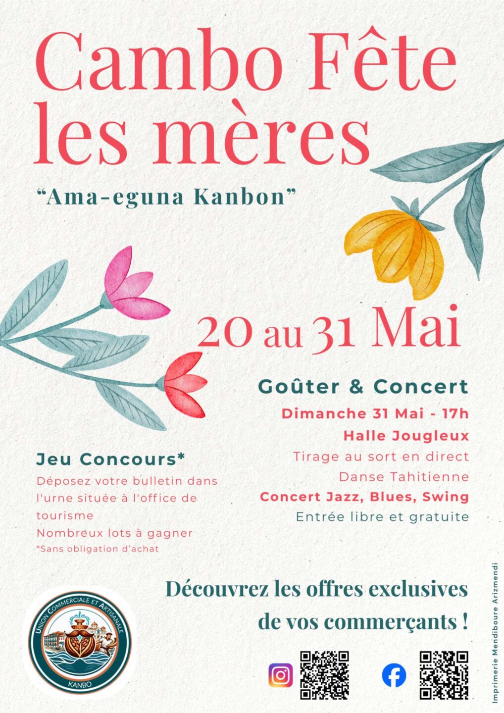 Cambo fête les mères Ama-eguna Kanbon Halle Bernadette Jougleux Cambo-les-Bains 2026-05-31