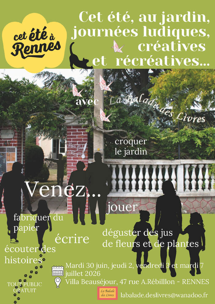 Cet été, au jardin avec La Balade des Livres La Balade des Livres – 47 rue Armand Rébillon – Rennes Rennes