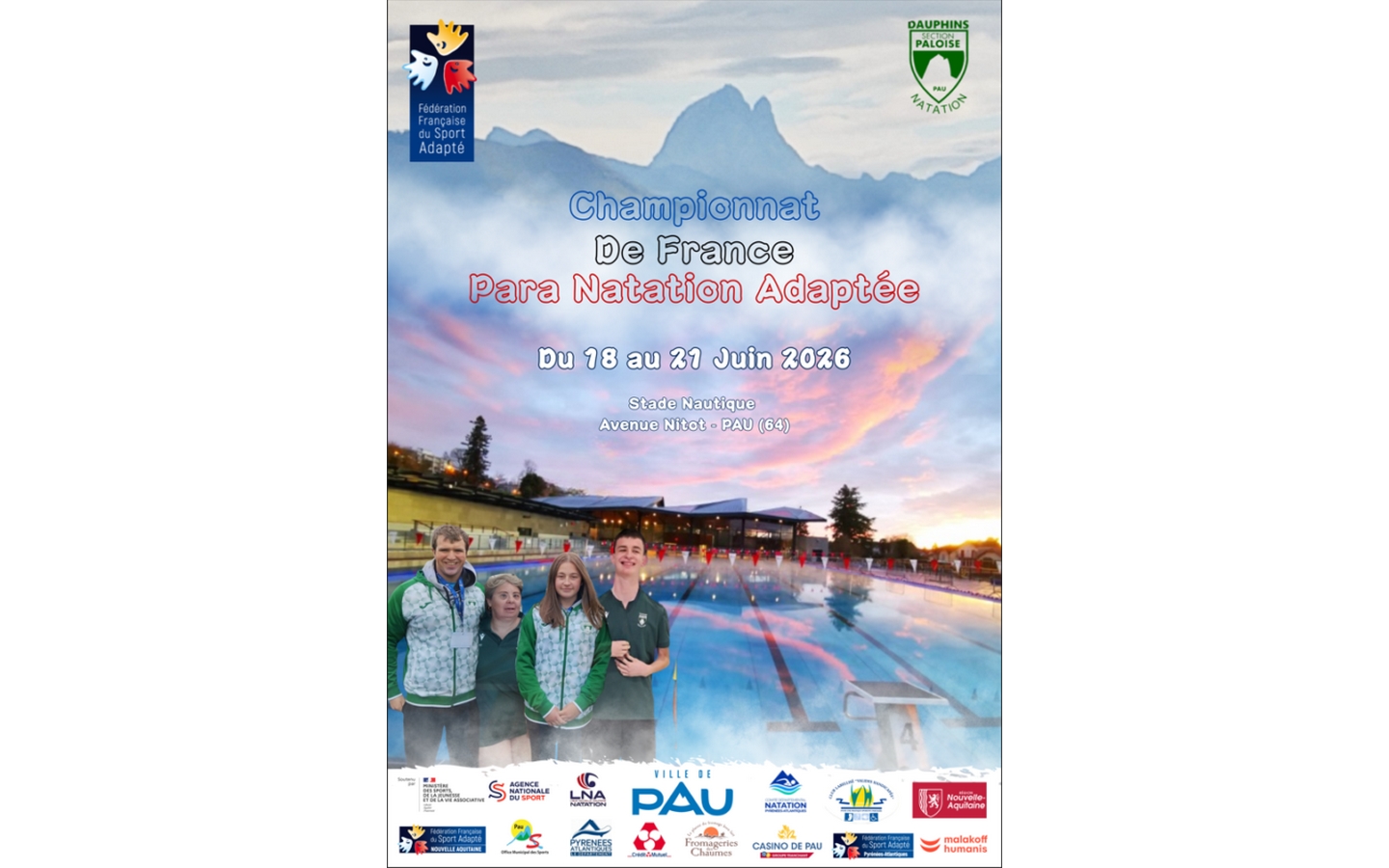Championnat de France Para Natation Adaptée av Nitot Pau