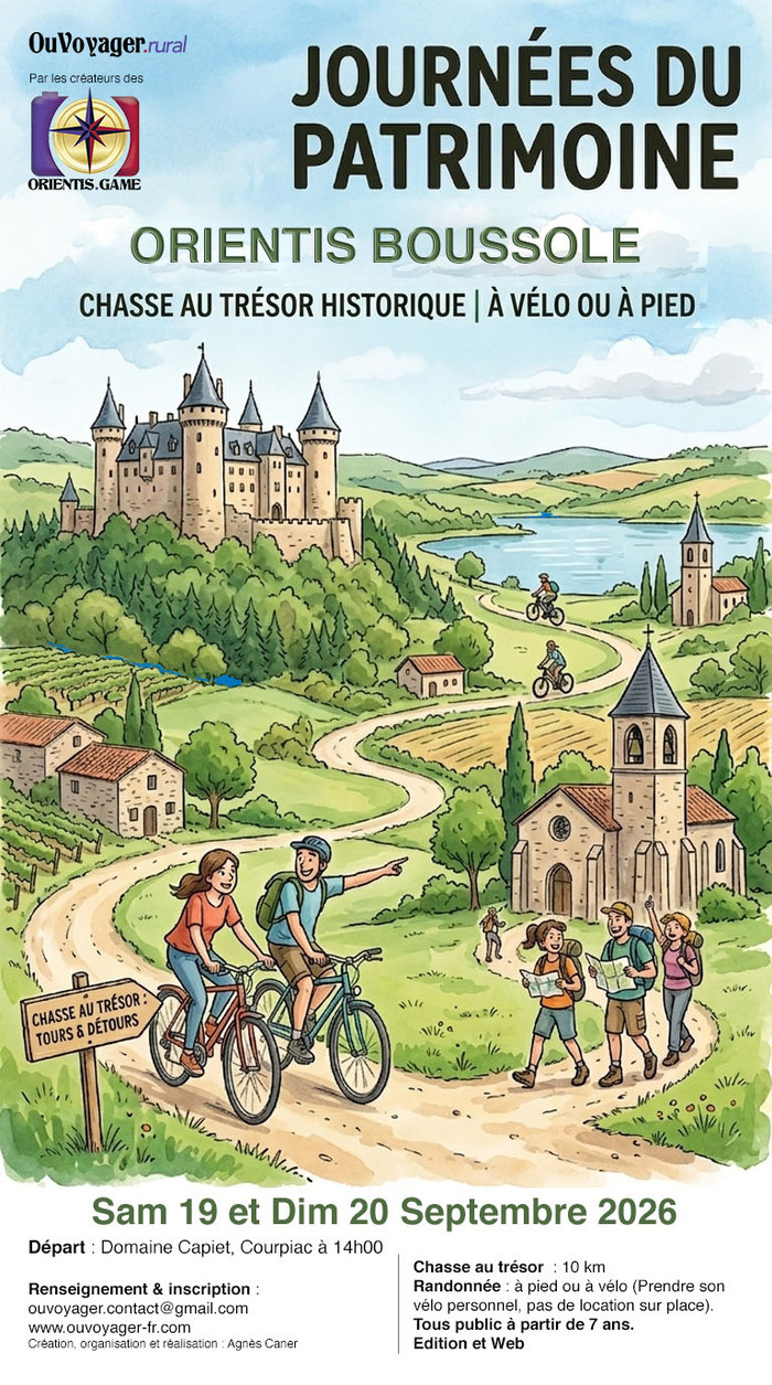 Chasse au Trésor Historique : Orientis Boussole, OuVoyager.rural, Courpiac