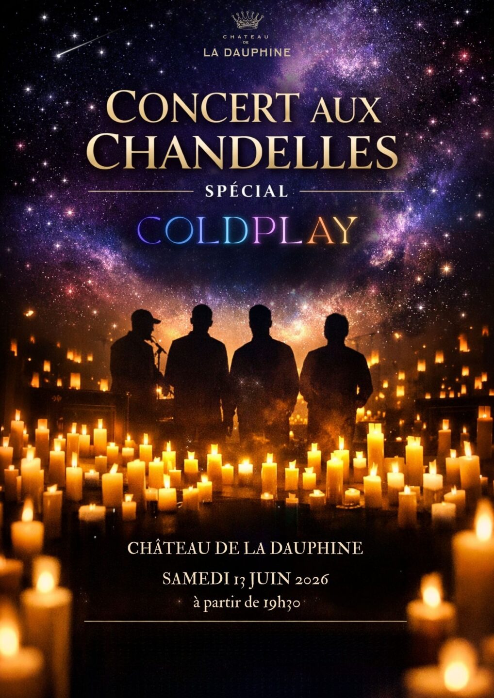 Château de la Dauphine Concert aux chandelles Coldplay 5 rue poitevine Fronsac 2026-06-13