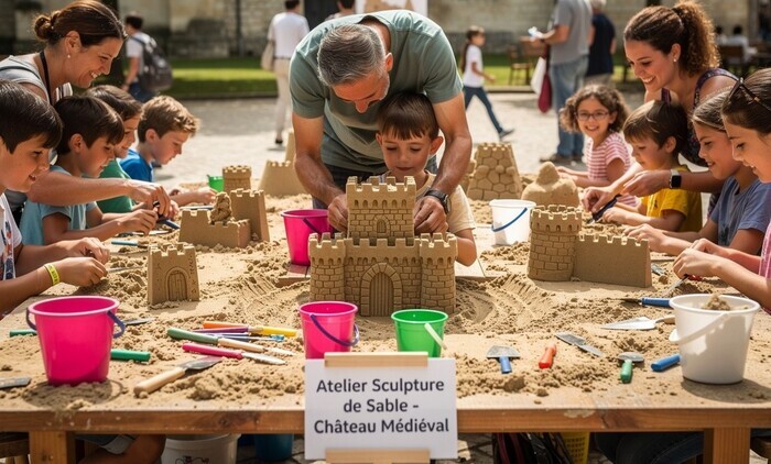 Château de sable XXL : les bâtisseurs de Talant Jardin des cinq roses Talant