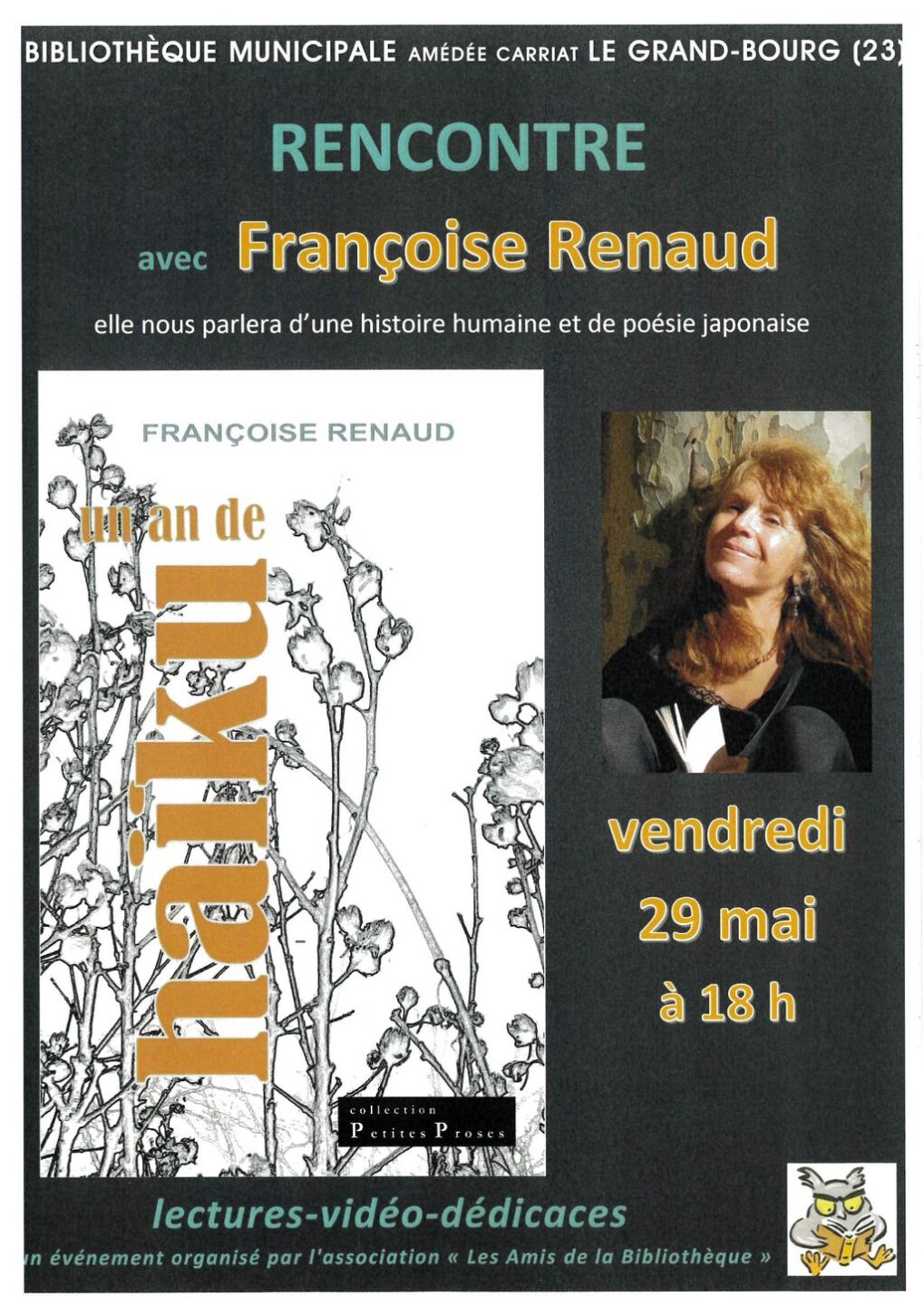 Club de Lecture rencontre avec Françoise RENAUD Bibliothèque Le Grand-Bourg 2026-05-29