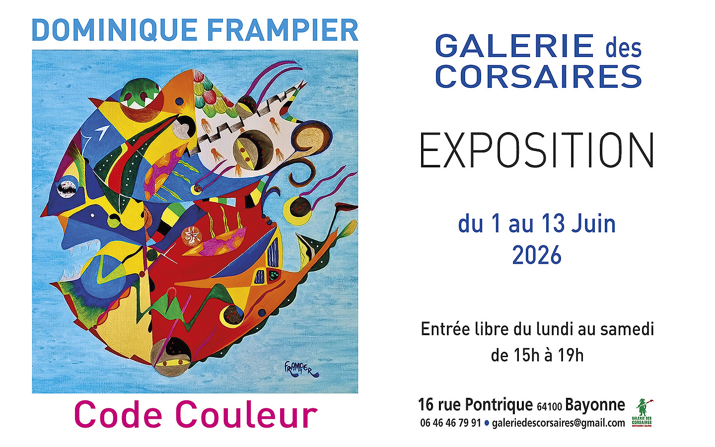 Code couleur Dominique Frampier Galerie des Corsaires Bayonne