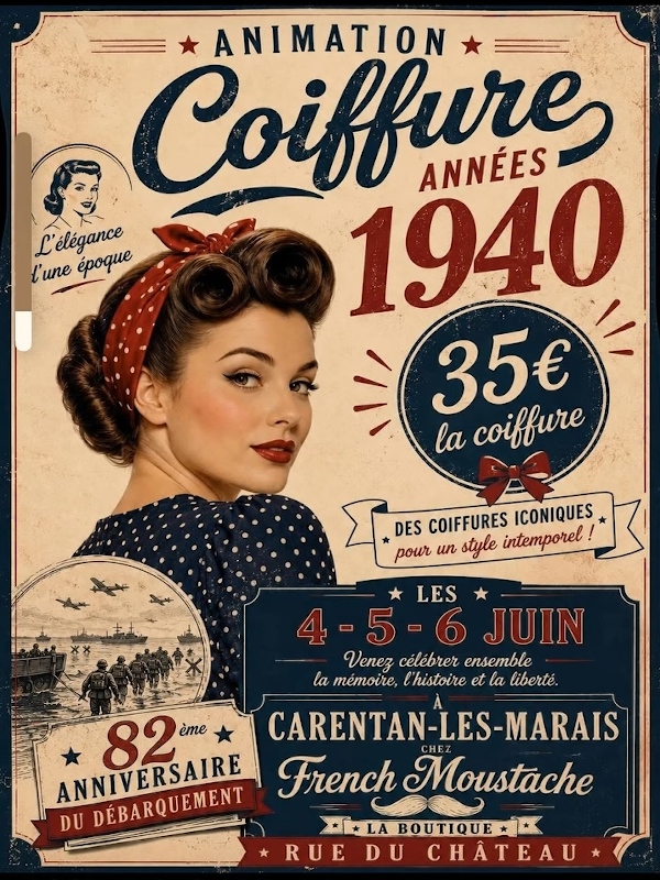 Coiffure année 40 Carentan-les-Marais