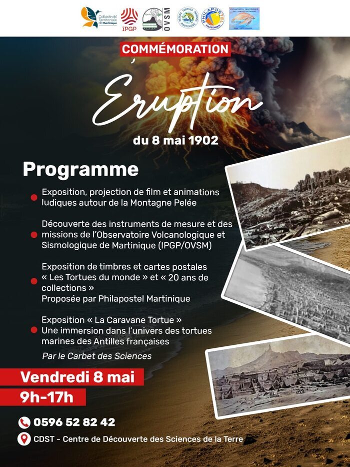 COMMÉMORATION ÉRUPTION DU 08 MAI 1902 "LA MONTAGNE PELEE" Saint-Pierre Martinique Saint-Pierre