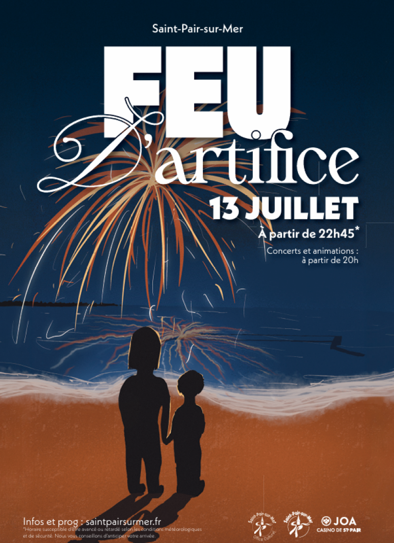 Concert, animations et Feu d’Artifice Place Charles de Gaulle, Place Marland Saint-Pair-sur-Mer