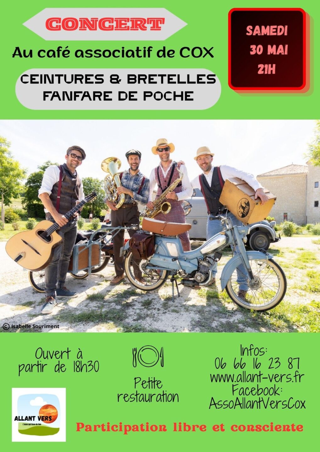 CONCERT CEINTURES ET BRETELLES FANFARE DE POCHE CAFÉ ASSOCIATIF Cox 2026-05-30