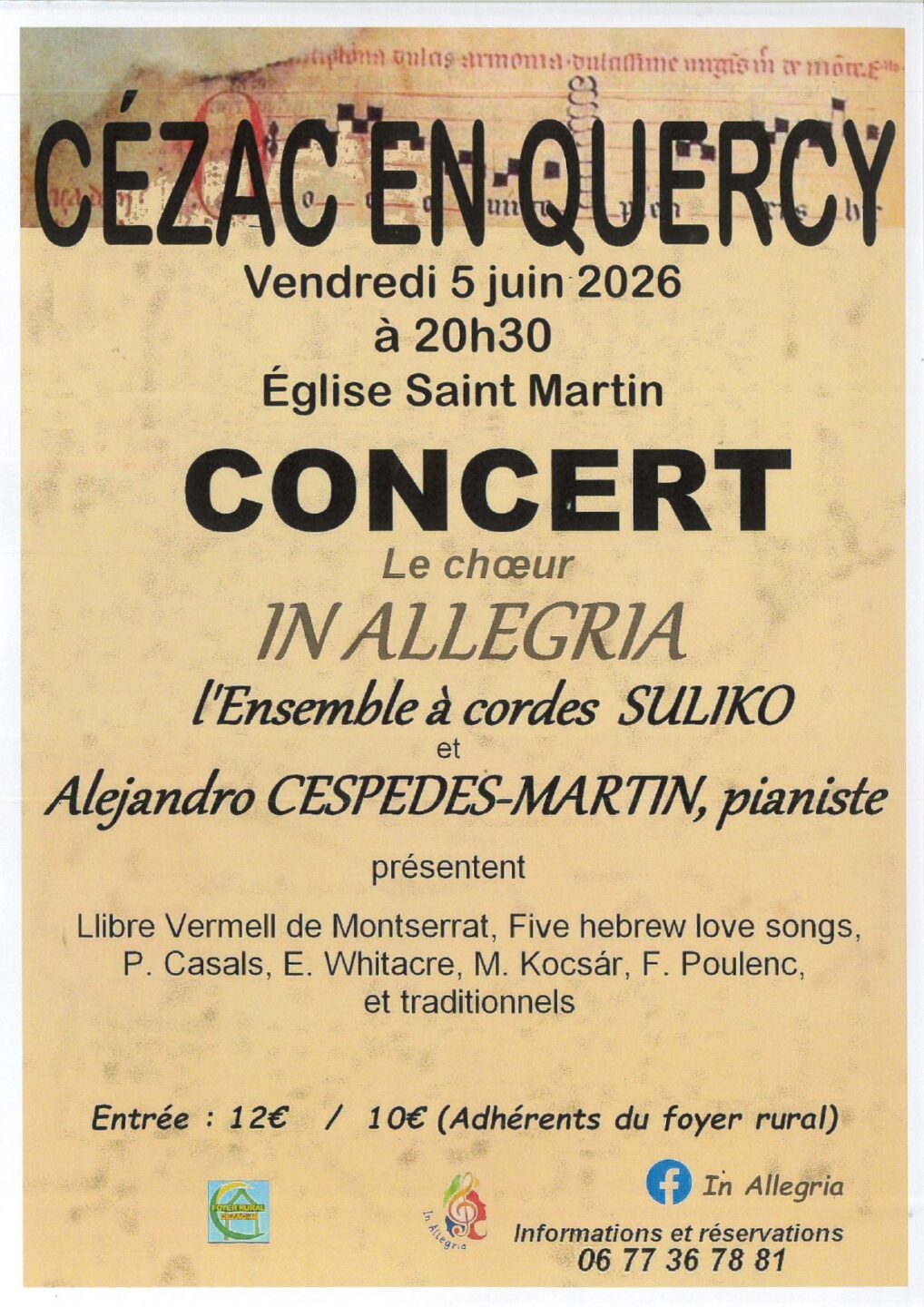 Concert Choeur In Allegria Cézac