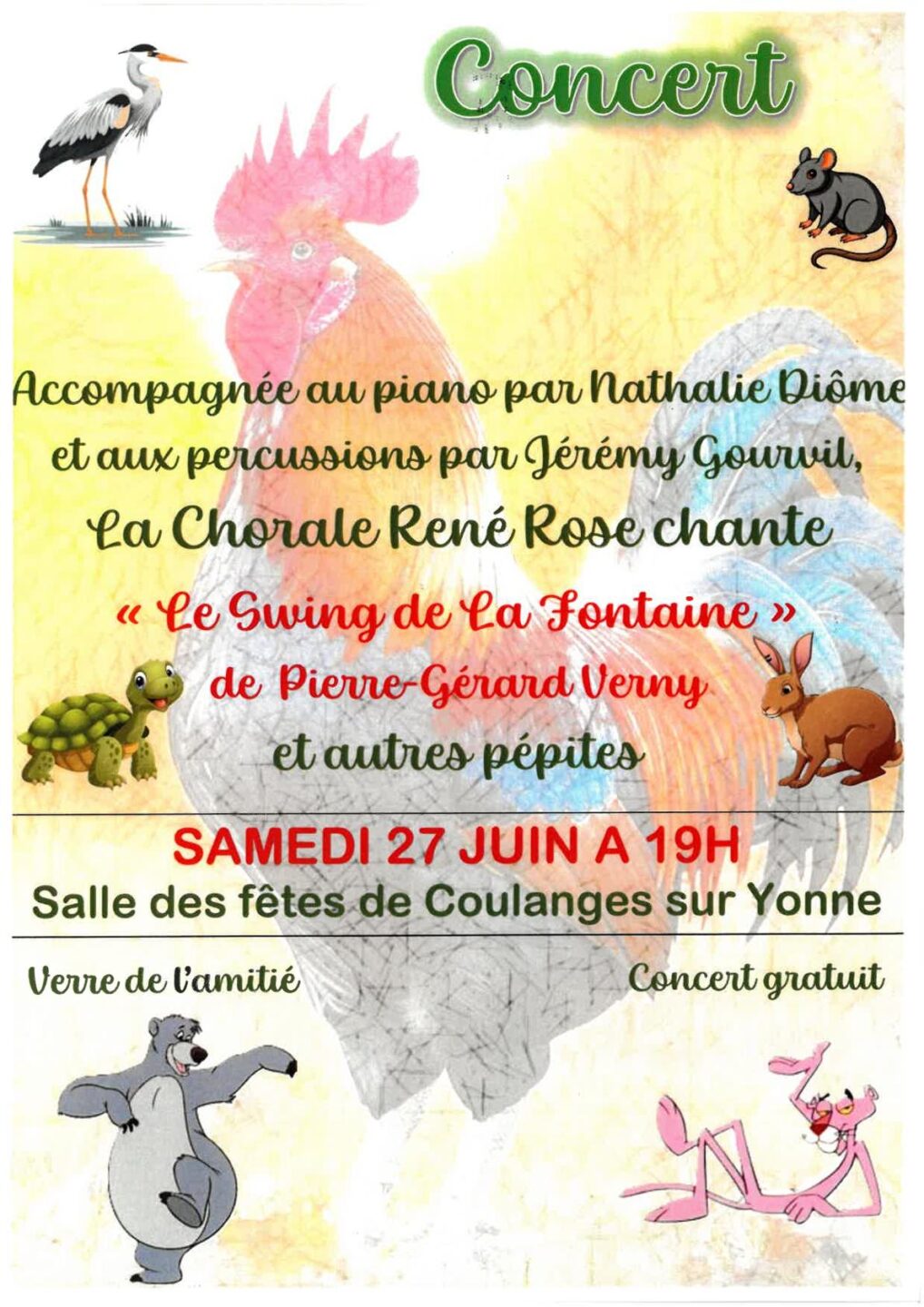 Concert Chorale René Rose Place de l'Hôtel de Ville Coulanges-sur-Yonne 2026-06-27