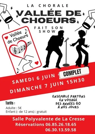 Concert de la chorale Vallées de choeurs COMPLET Salle polyvalente La Cresse 2026-06-06