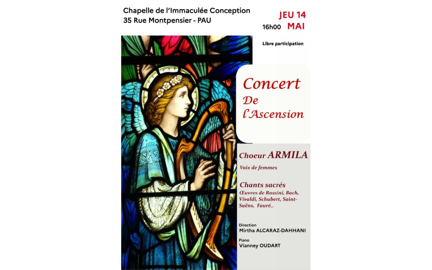 Concert de l’Ascension Chapelle de l’Immaculée Conception Pau