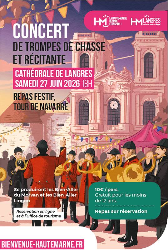 Concert de trompes de chasse et récitante Cathédrale Saint-Mammès Langres 2026-06-27
