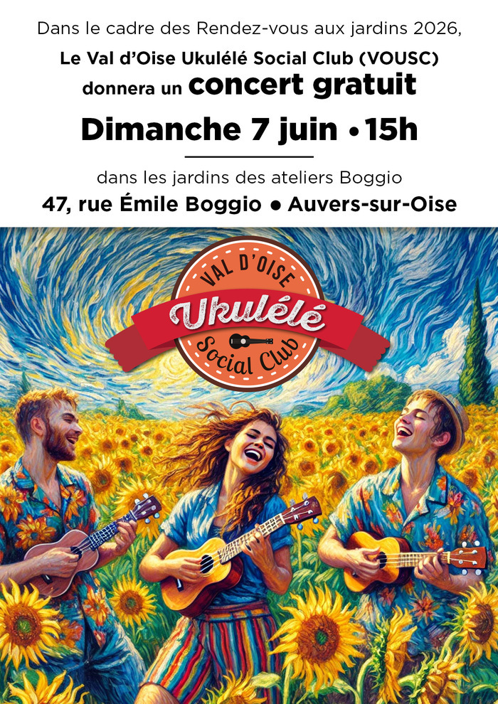 Concert de ukulélé au jardin de l'Atelier Boggio Maison-atelier Émile Boggio Auvers-sur-Oise