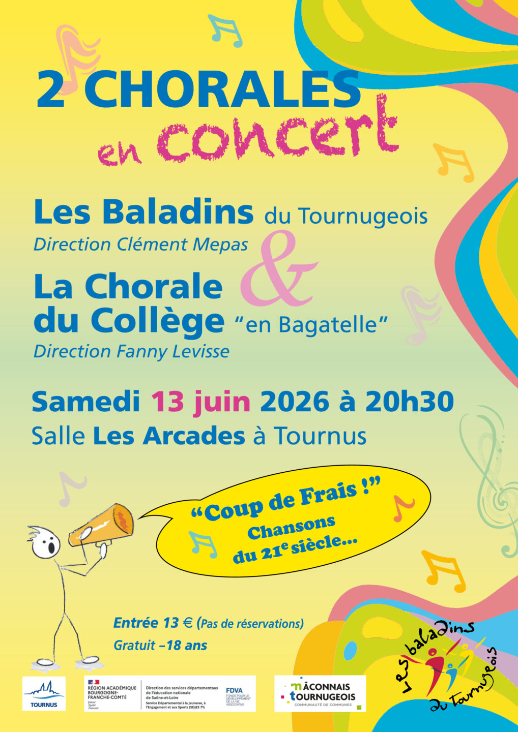Concert des Baladins du Tournugeois Salle des Arcades Tournus 2026-06-13