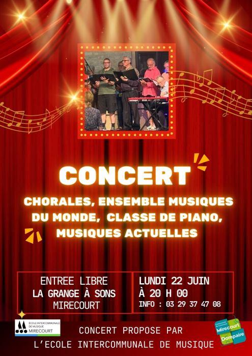 Concert des ensembles instrumentaux de l’école de musique cordes vents 48 rue Sainte Cécile Mirecourt 2026-06-21