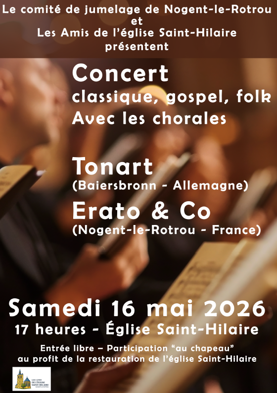 Concert en l'église de Saint-Hilaire Rue Saint-Hilaire Nogent-le-Rotrou 2026-05-16