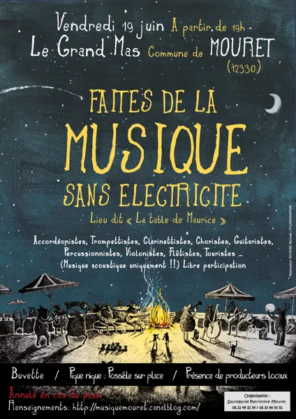 Concert Faites de la Musique sans électricité  Mouret 2026-06-19