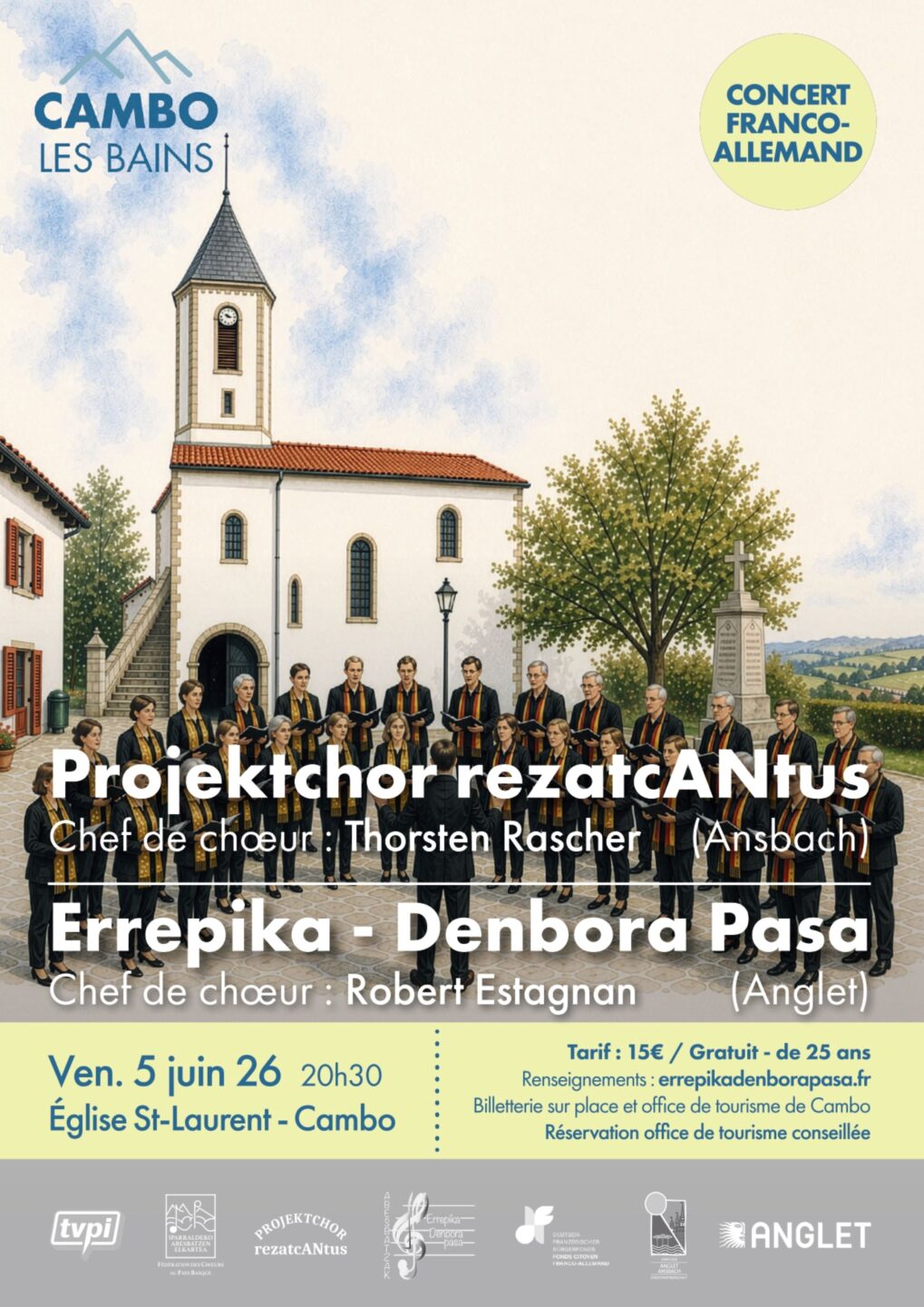 Concert Franco Allemand Errepika Denbora Pasa Eglise Saint Laurent Cambo-les-Bains 2026-06-05