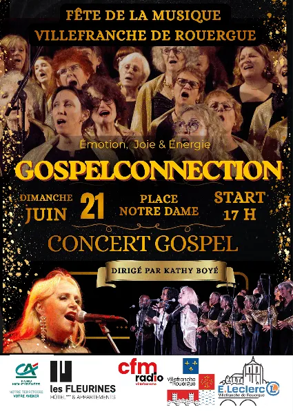 Concert Gospel pour la Fête de la Musique Place Notre Dame Villefranche-de-Rouergue 2026-06-21