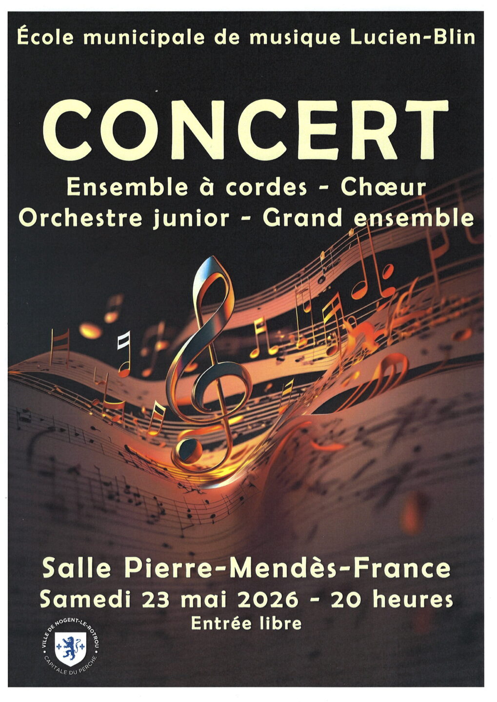 Concert grand ensemble de l&rsquo;école de musique  Nogent-le-Rotrou