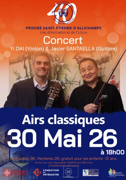 Concert guitare et violon Bruère-Allichamps