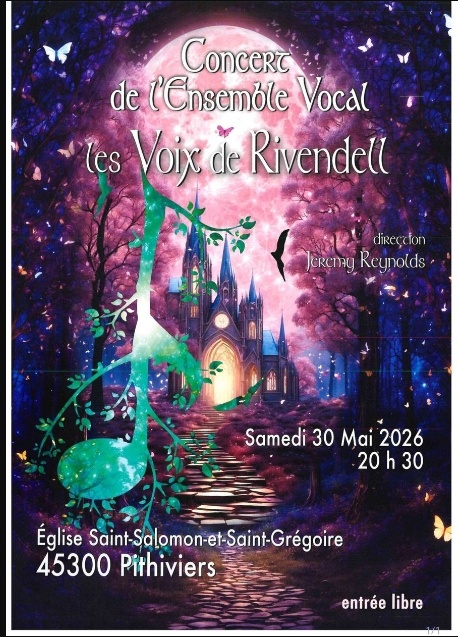Concert l’ensemble vocal les voix de rivendell Pithiviers